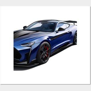 Dark Blue Sports Car Concept Posters and Art